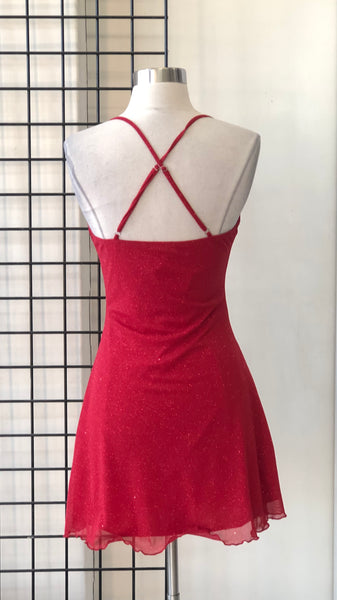 Vestido rojo brillos