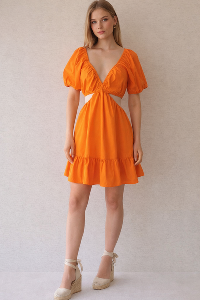 VESTIDO NARANJA ABIERTO