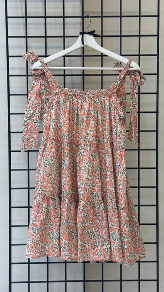 VESTIDO NARANJA FLORES