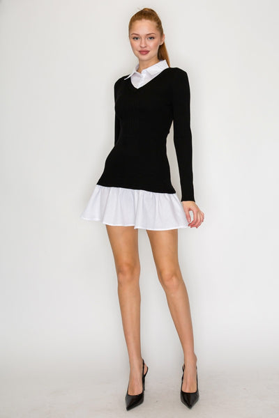 Vestido negro suéter