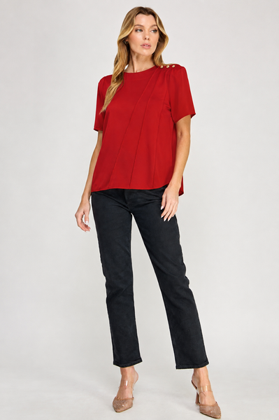 Blusa roja manga corta
