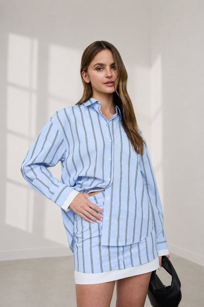 Blusa azul rayas camisola
