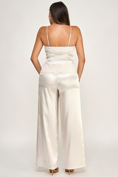 Conjunto beige satín