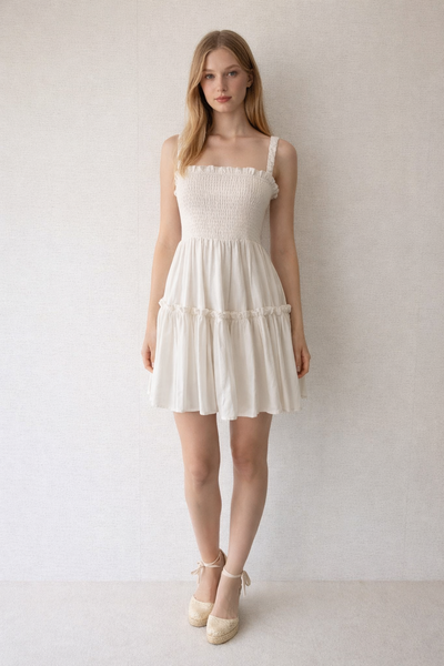 VESTIDO BLANCO SIN ESPALDA