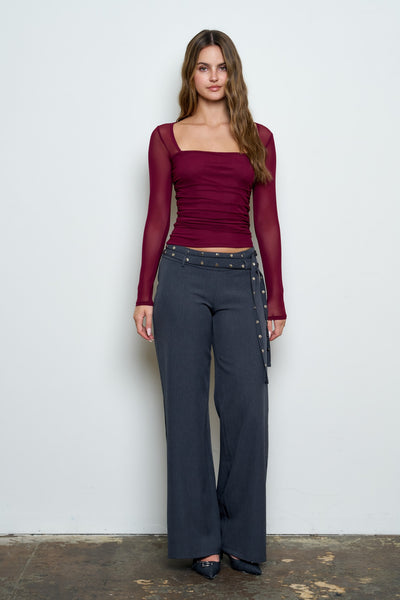 Blusa vino mesh