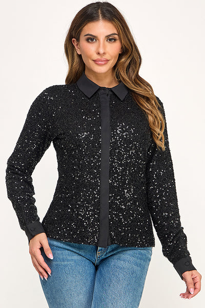 Blusa negra lentejuela