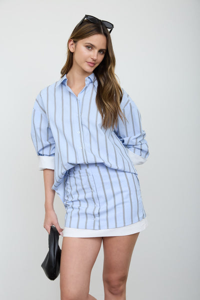 Falda azul rayas