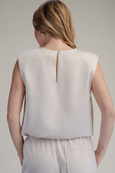 Blusa beige hombro