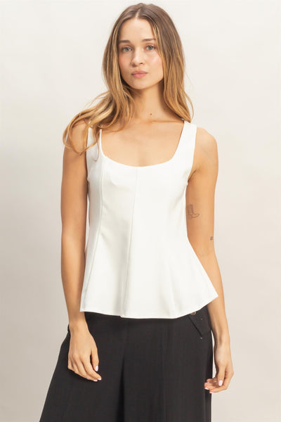 Blusa blanca peplum