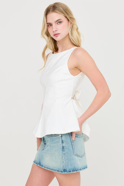 Blusa blanca moño