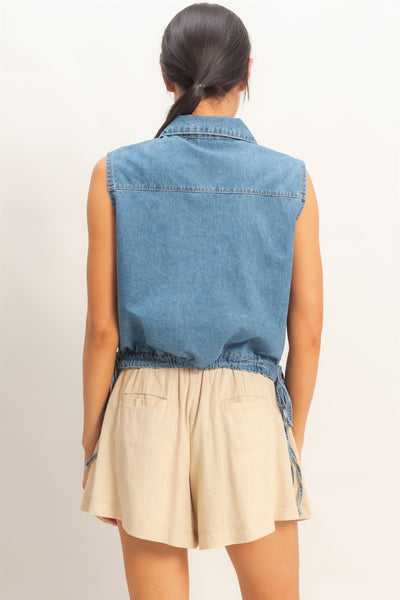 Crop top mezclilla clara