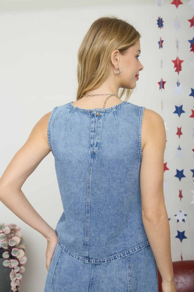 Blusa mezclilla clara