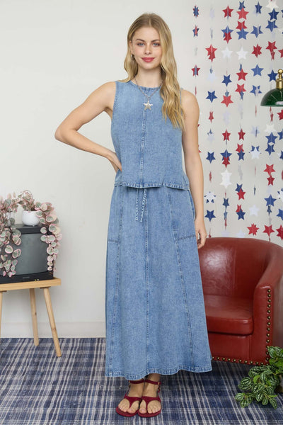 Blusa mezclilla clara