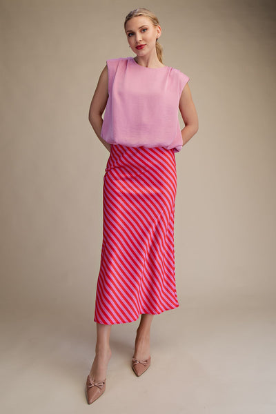 Blusa rosa satín
