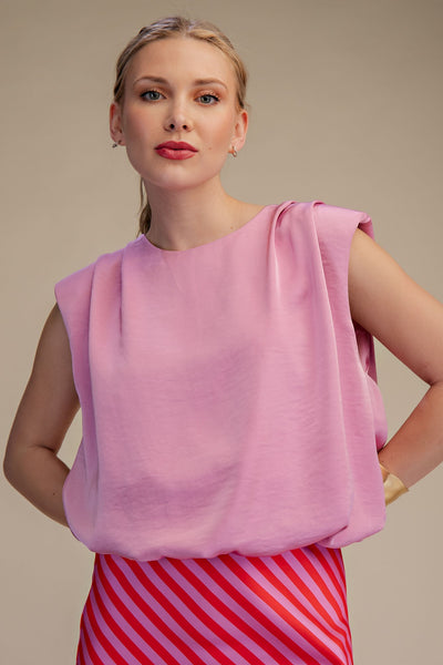Blusa rosa satín