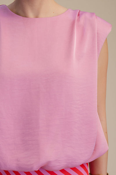 Blusa rosa satín