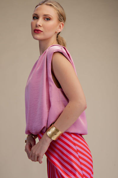Blusa rosa satín