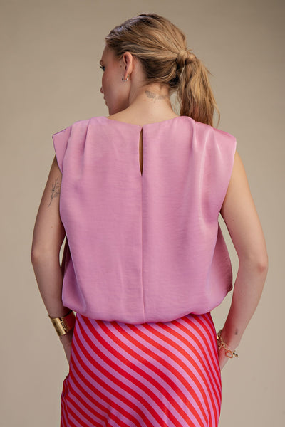 Blusa rosa satín