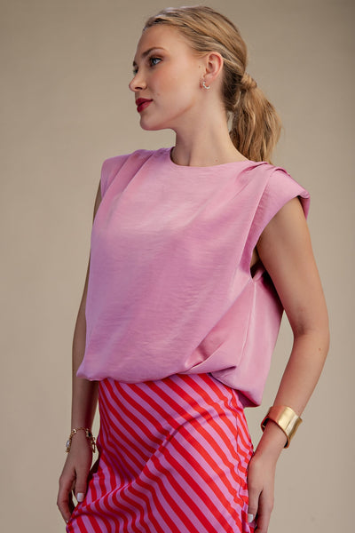 Blusa rosa satín