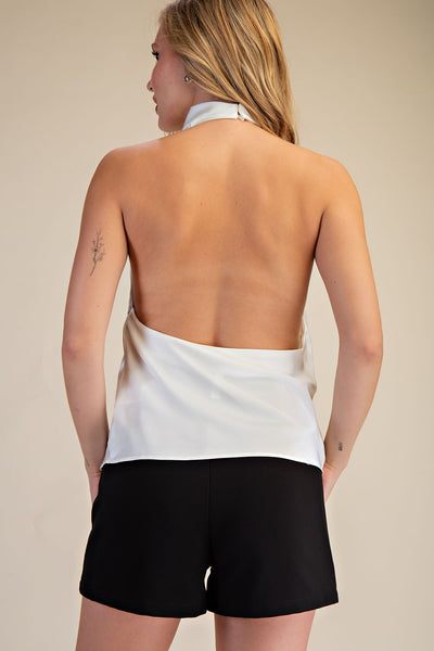 Blusa beige halter
