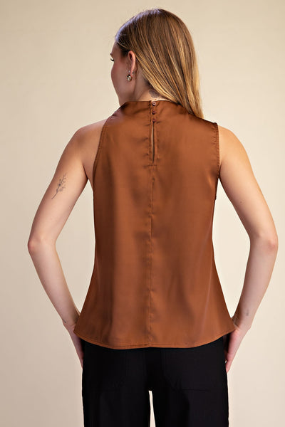 Blusa café halter