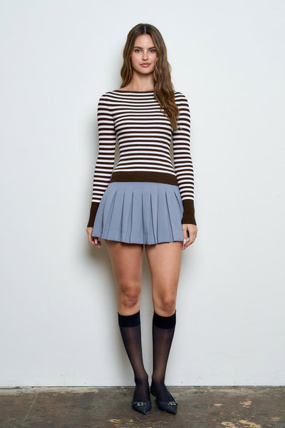 Blusa café raya puño