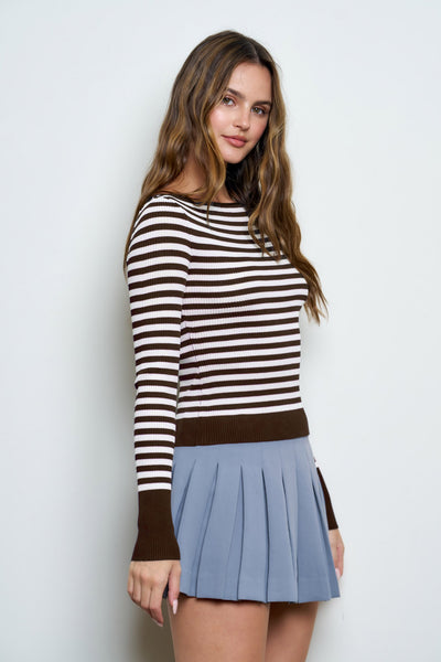 Blusa café raya puño