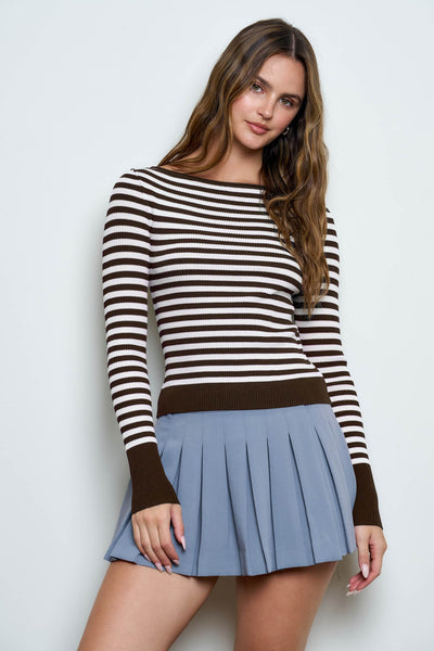 Blusa café raya puño