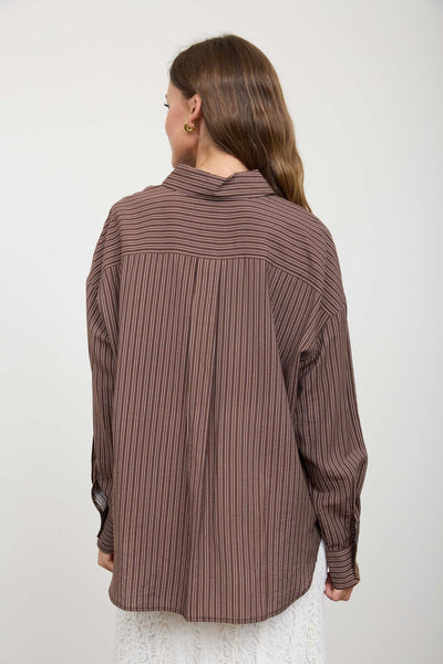 Blusa café rayas