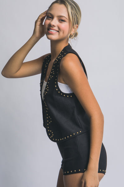 Chaleco negro gamuza