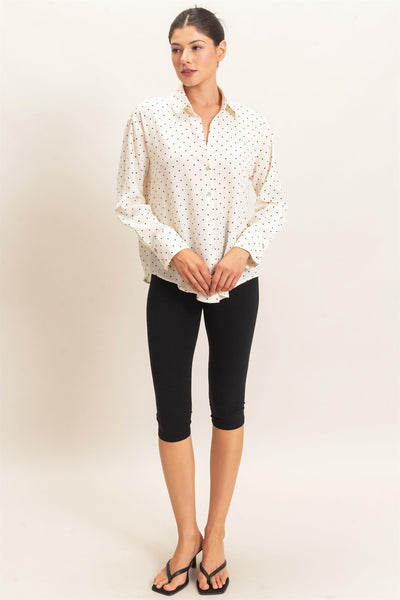 Blusa crema lunares