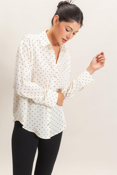 Blusa crema lunares