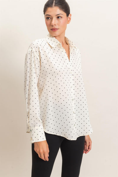 Blusa crema lunares