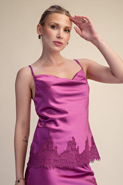 Blusa rosa encaje