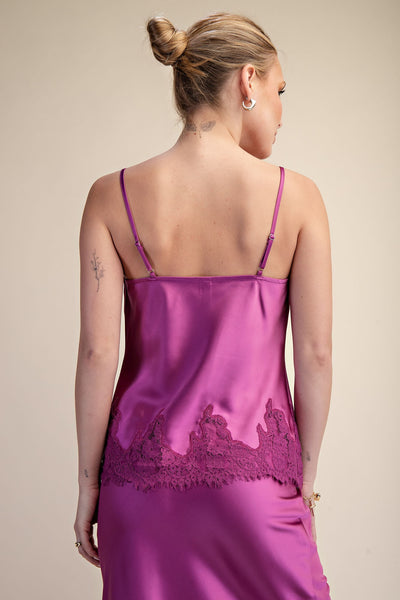 Blusa rosa encaje