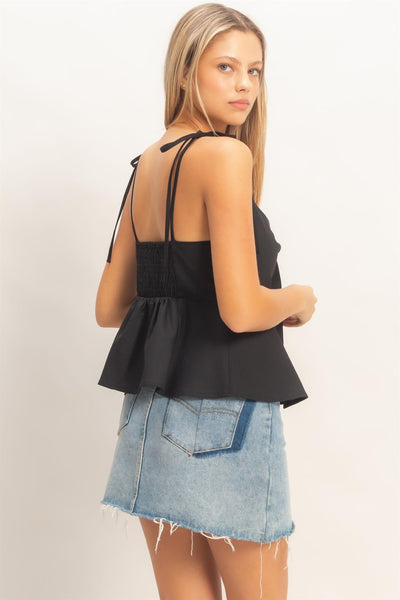 Blusa negra nudo