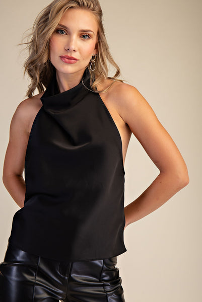 Blusa negra halter