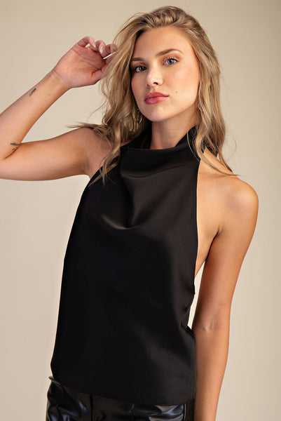 Blusa negra halter