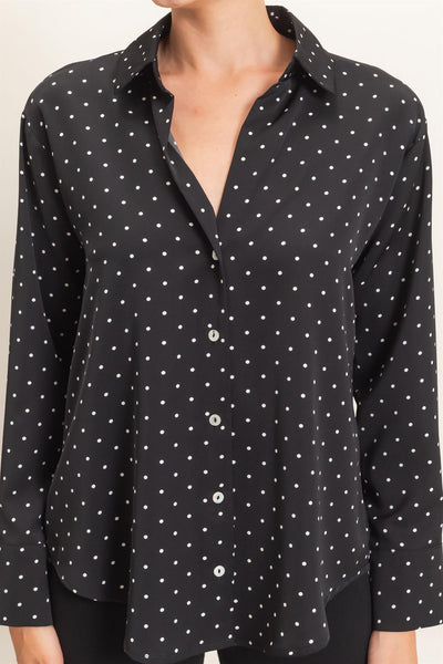 Blusa negra lunares