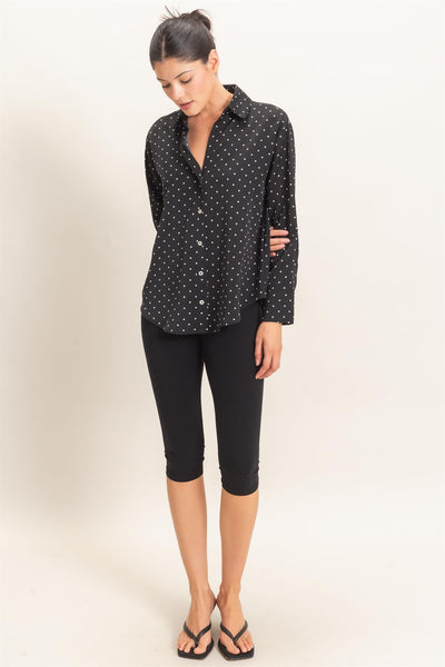 Blusa negra lunares