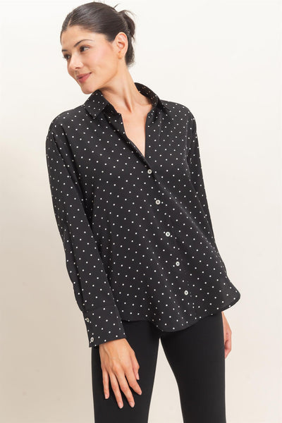 Blusa negra lunares