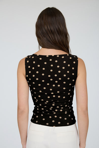 Blusa negra lunares