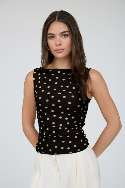 Blusa negra lunares