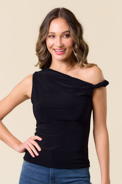 Blusa negra nudo