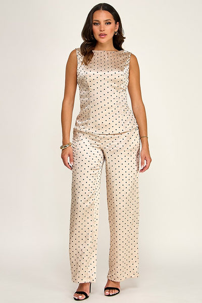 Conjunto beige puntos