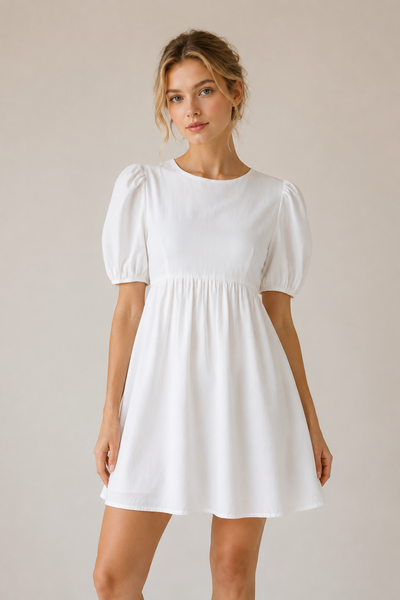 VESTIDO BLANCO SIN ESPALDA LINO