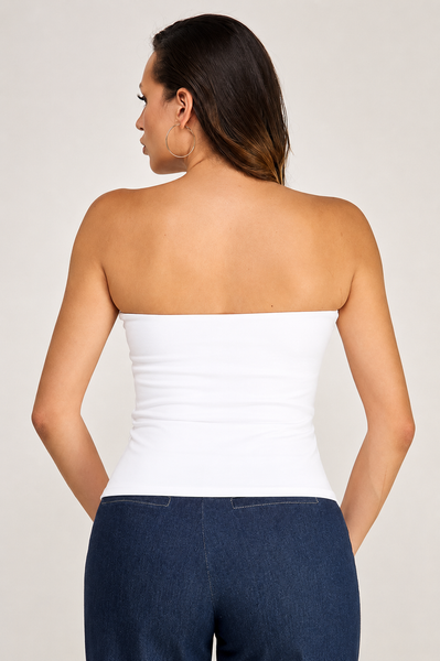 Blusa blanca strapless