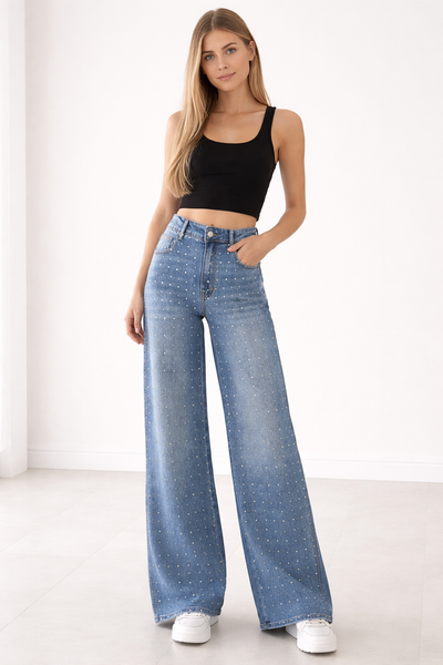 Pantalón mezclilla mini remache