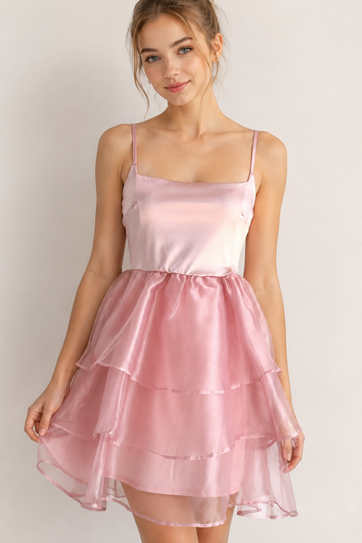 Vestido rosa claro tul