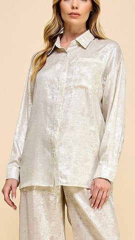 Blusa plata metálica